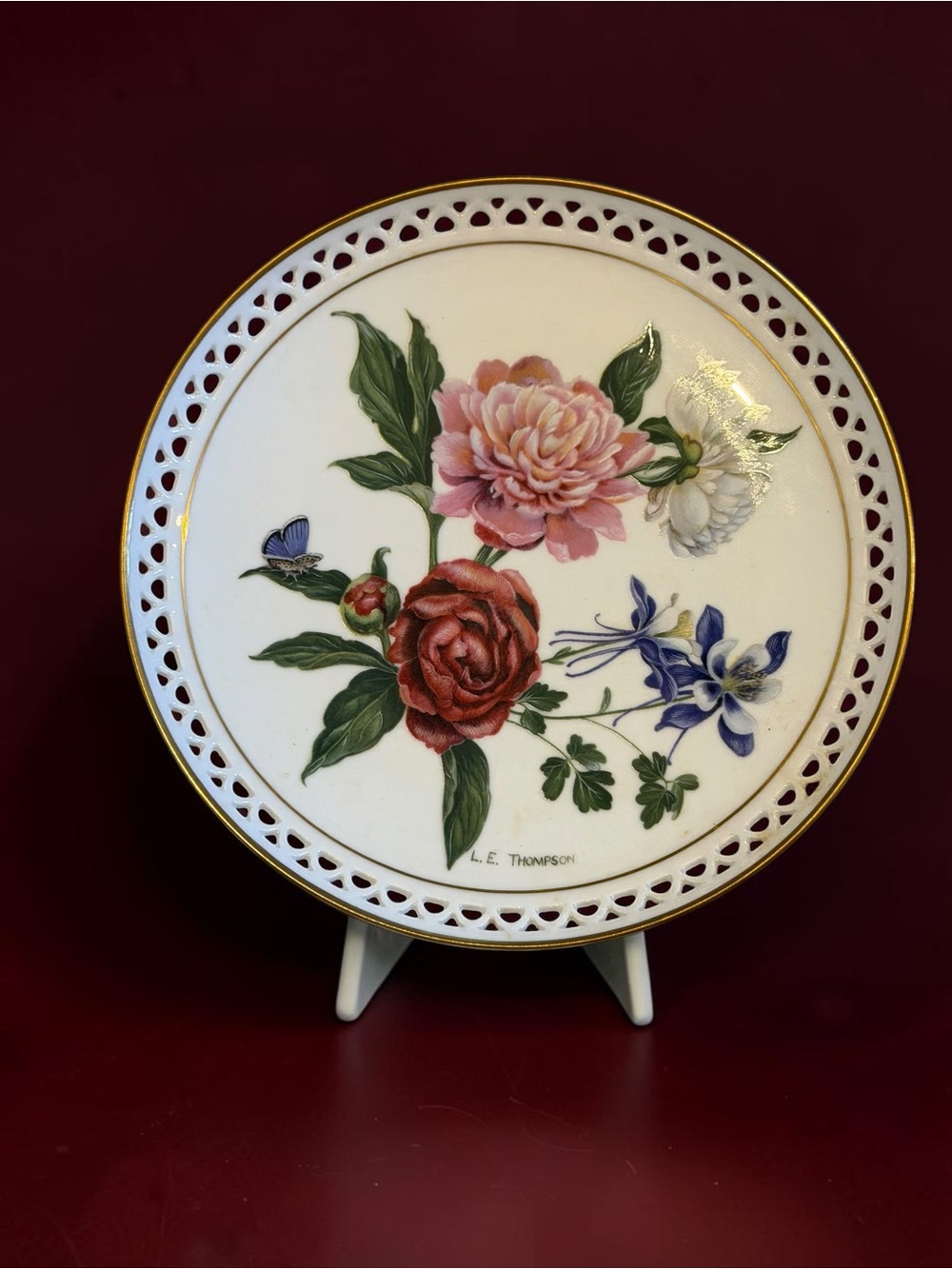 Bing Grondahl June Country Garden Calendar Plate 1985 Peonies Columbine